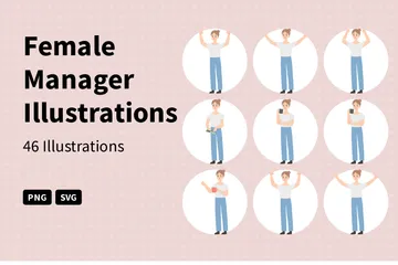 Femme gestionnaire Pack d'Illustrations