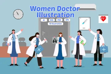 Une femme docteur Pack d'Illustrations