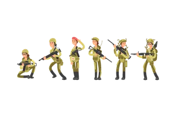 Femme soldat Pack d'Illustrations