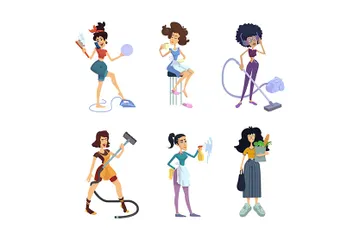 Femmes au foyer Pack d'Illustrations