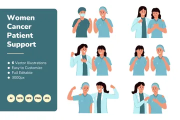 Soutien aux patientes atteintes de cancer Pack d'Illustrations