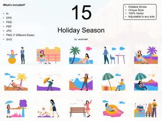 Ferienzeit Illustrationspack
