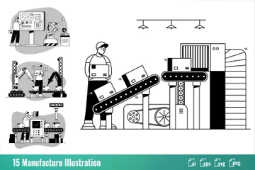 Fertigungsindustrie Illustrationspack