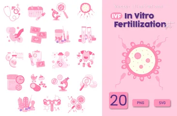 Fertilização in vitro FIV Pacote de Ilustrações