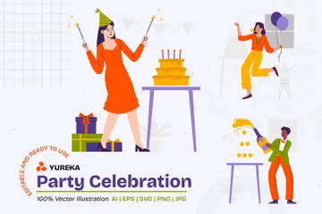 Celebração da festa Pacote de Ilustrações