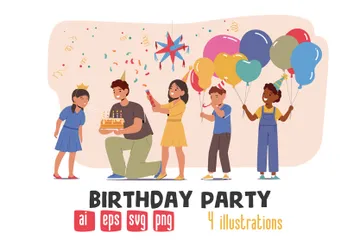 Festa de aniversário Pacote de Ilustrações