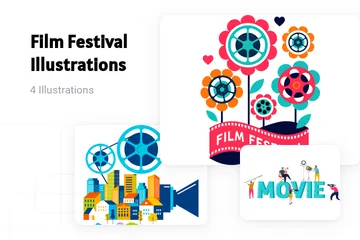 Festival de Cine Paquete de Ilustraciones