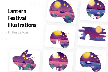 Festival de la lanterne Pack d'Illustrations