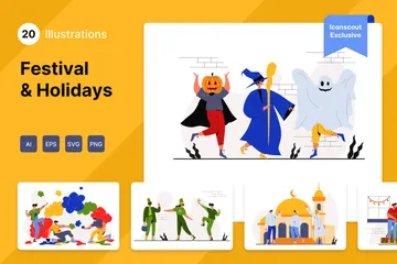 Festival et jours fériés Pack d'Illustrations