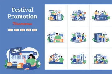 Festival-Werbung Illustrationspack