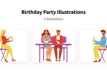 Fête d'anniversaire Pack d'Illustrations