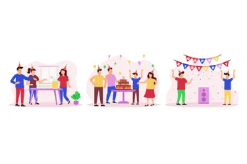 Fête d'anniversaire Pack d'Illustrations