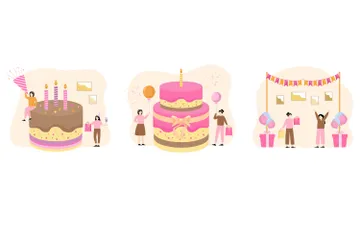 Fête d'anniversaire Pack d'Illustrations