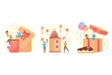 Fête d'anniversaire Pack d'Illustrations