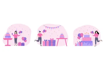 Fête d'anniversaire Pack d'Illustrations