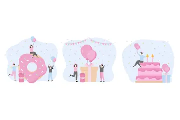 Fête d'anniversaire Pack d'Illustrations