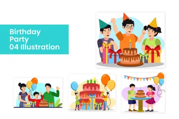 Fête d'anniversaire Pack d'Illustrations