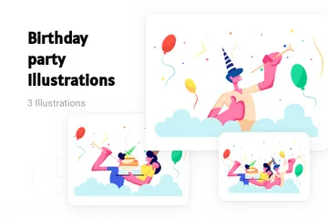 Fête d'anniversaire Pack d'Illustrations