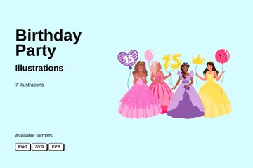 Fête d'anniversaire Pack d'Illustrations