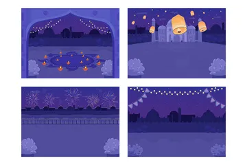 Célébration des Fêtes Pack d'Illustrations