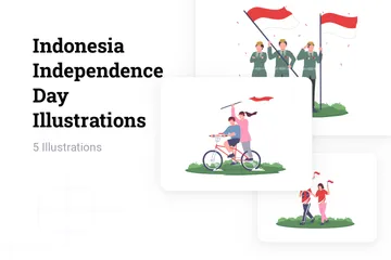 Fête de l'Indépendance de l'Indonésie Pack d'Illustrations