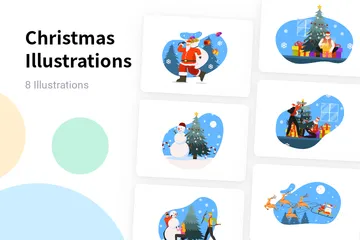 Célébration de Noël Pack d'Illustrations