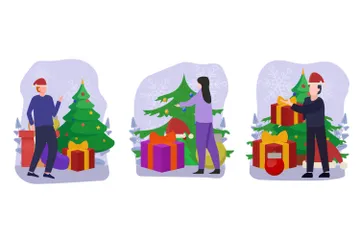 Célébration de Noël Pack d'Illustrations