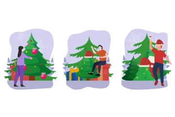 Célébration de Noël Pack d'Illustrations