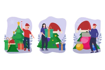 Célébration de Noël Pack d'Illustrations