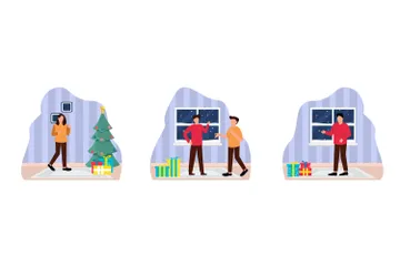 Célébration de Noël Pack d'Illustrations