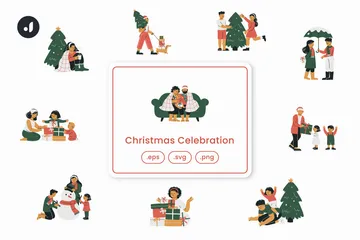 Célébration de Noël Pack d'Illustrations