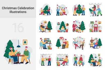 Célébration de Noël Pack d'Illustrations