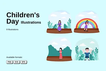 La journée des enfants Pack d'Illustrations