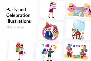 Fête et célébration Pack d'Illustrations