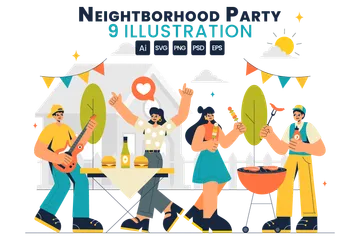 Fêtes de quartier Pack d'Illustrations