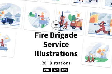 Feuerwehrdienst Illustrationspack