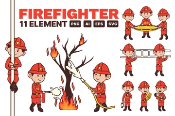 Feuerwehrmann Illustrationspack