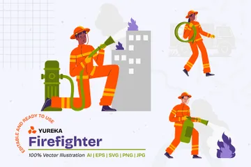 Feuerwehrmann Illustrationspack