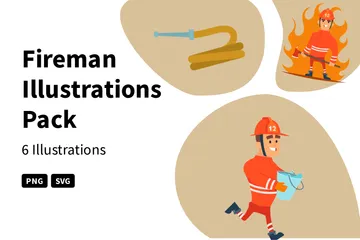 Feuerwehrmann Illustrationspack