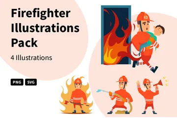 Feuerwehrmann Illustrationspack