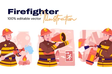 Feuerwehrmann Illustrationspack