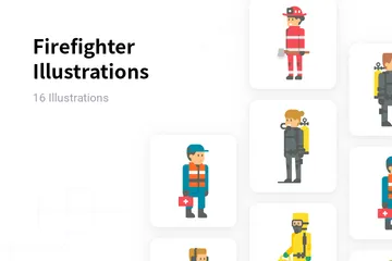 Feuerwehrmann Illustrationspack