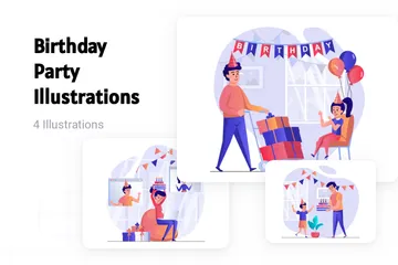 Fiesta de cumpleaños Paquete de Ilustraciones
