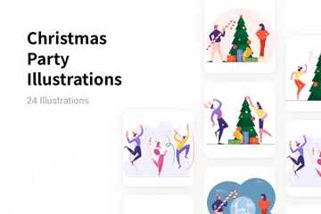 Fiesta de Navidad Paquete de Ilustraciones