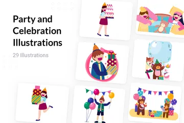 Fiesta y celebración Paquete de Ilustraciones