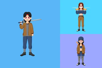 Fighter Character Illustration Pack