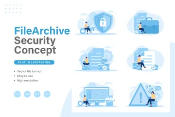File Archive Security Illustration Pack