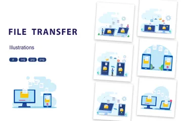 File Transfer Illustration Pack