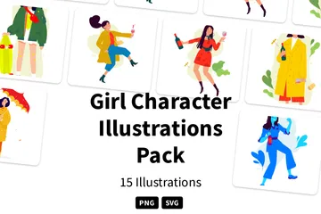 Personnage de fille Pack d'Illustrations