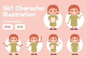 Personnage de fille Pack d'Illustrations